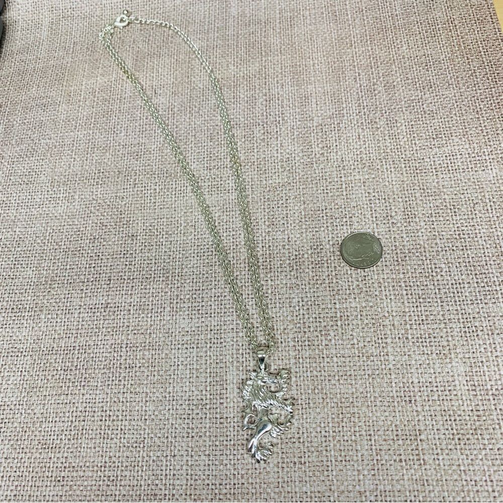 Silver Wolf Dog Necklace‎